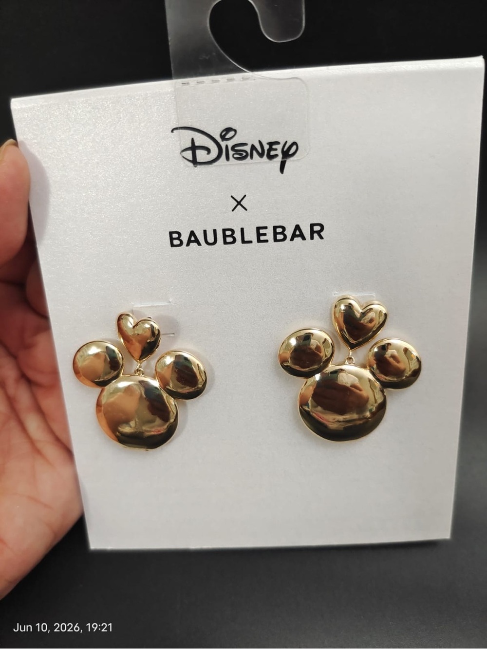 Disney x BaubleBar Gold Mickey Paw Stud Earrings